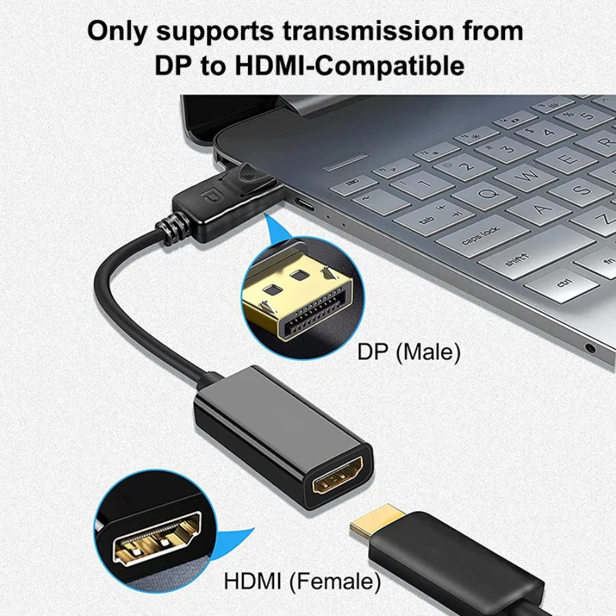 4K DP To HDMI Male Female Converter DisplayPort Adapter Cable for Laptop PC