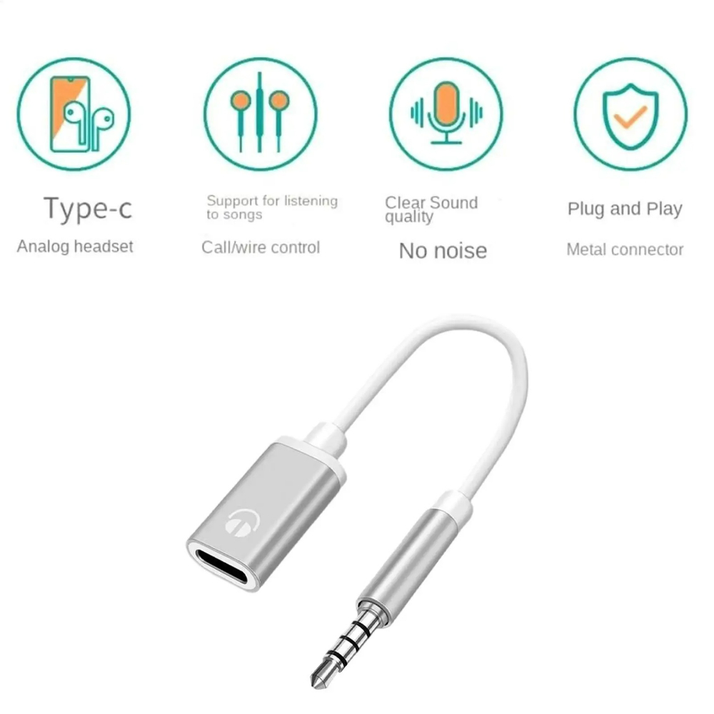 3.5mm Male to Type C Female Auxs Adapter Earphone USB C Cable Headphones Adapter 3.5 Jacks Sound Cables - Image 2