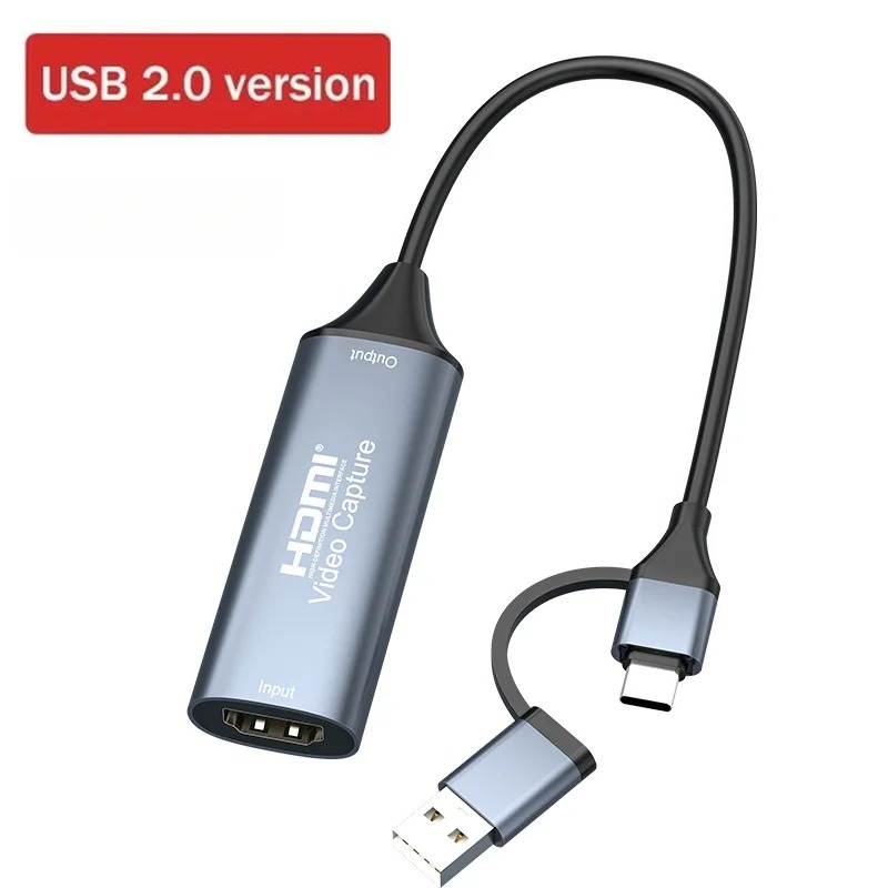 USB 2.0 USB-C 2-in-1 4K 30Hz HD Game Live Streaming Capture Card to HDMI Video Capture Device for PC - Image 2