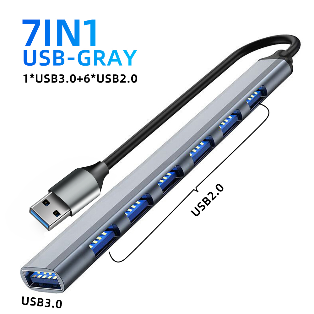 USB 3.0 Type C  7 Ports HUB Expander Splitter High Speed OTG Adapter Docking Station For Laptop PC Hard Drive Mouse Keyboard