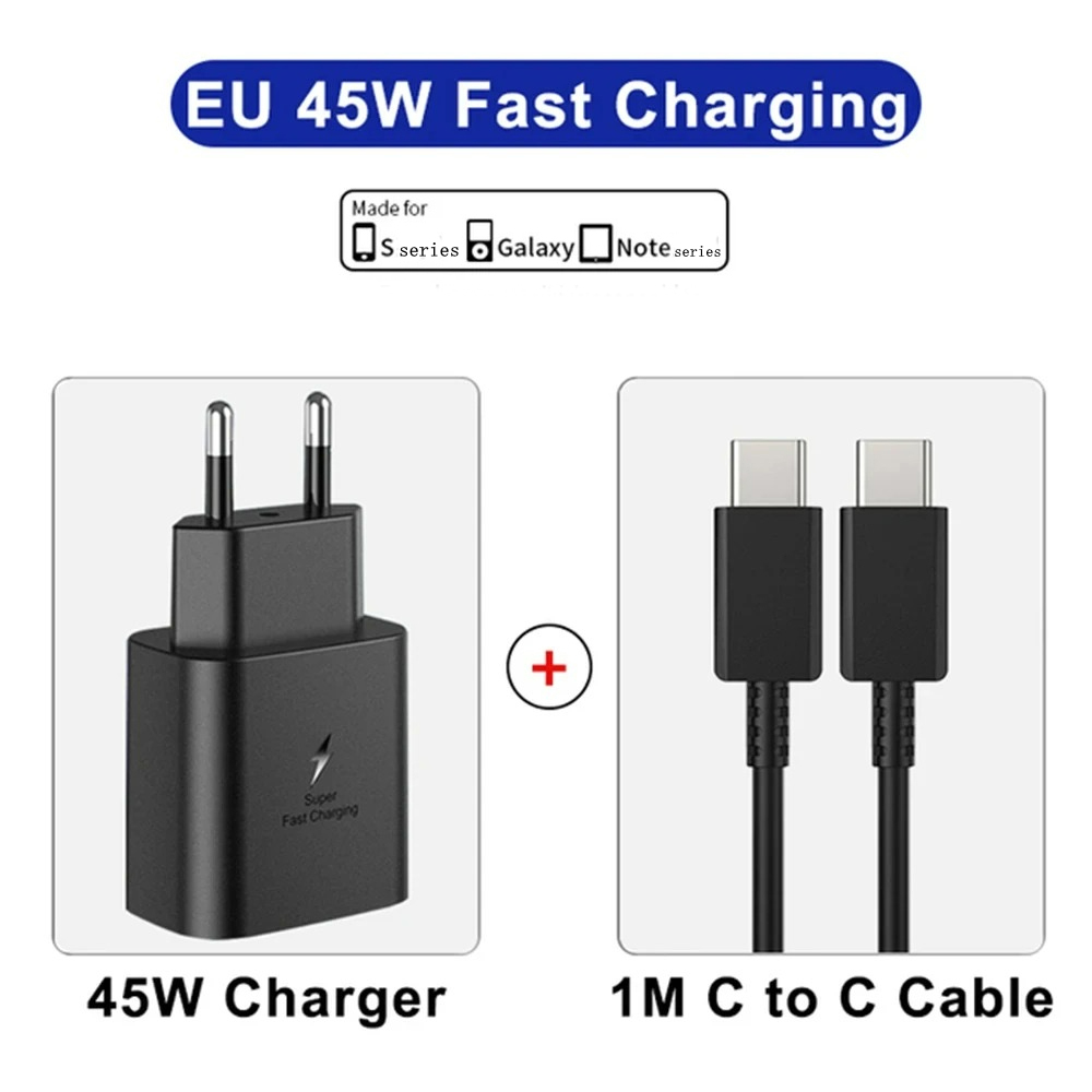45W PD Charger for Samsung Galaxy S25 S24 S23 S22 Ultra Note 10+ 5G USB C Mobile Phone Type C Fast Quick Charging Wall Adapter - Image 2
