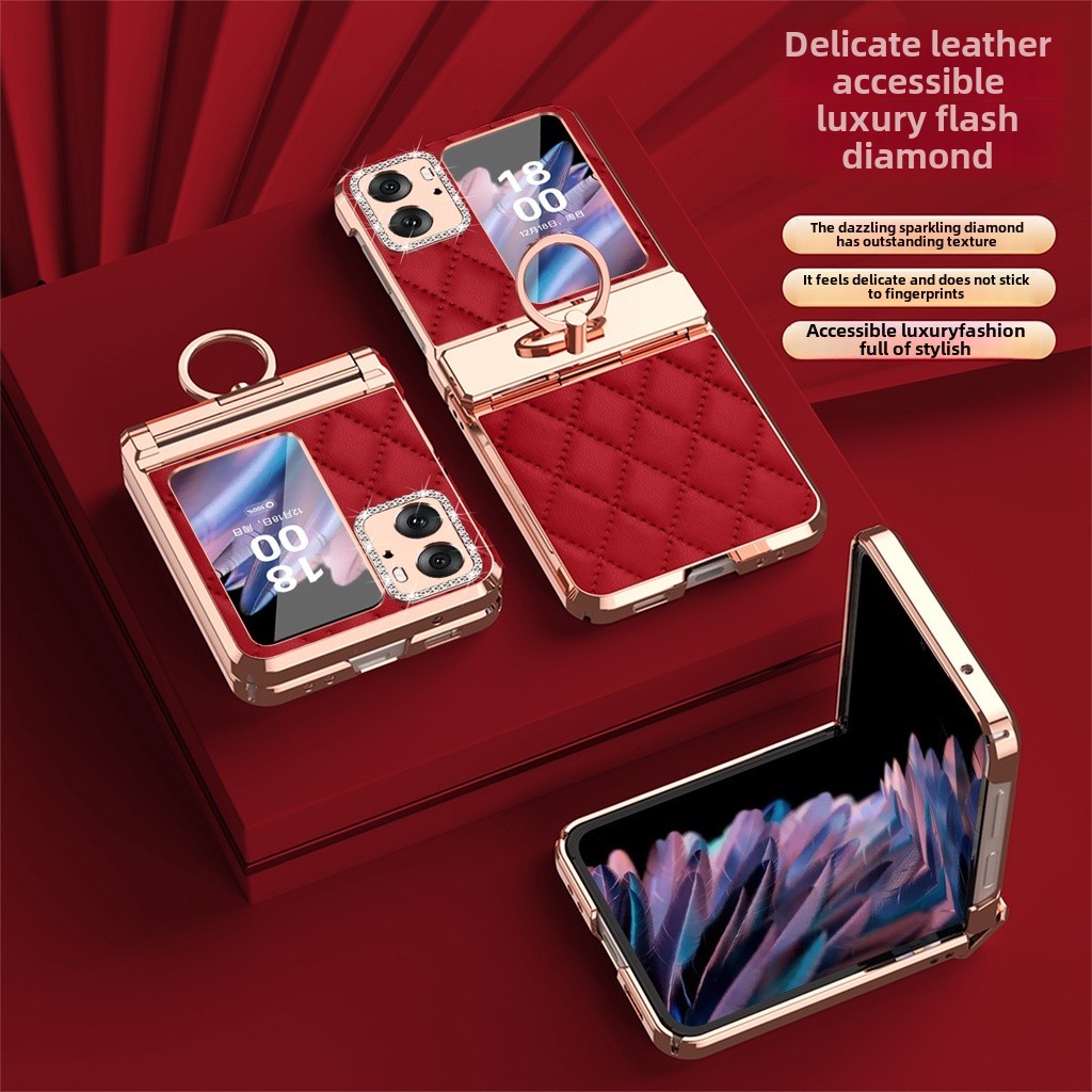Luxury Bumper Simple Electroplated Casing for OPPO Find N3 Flip N2 Flip Durable N3Flip N2Flip With Ring Holder Phone Case