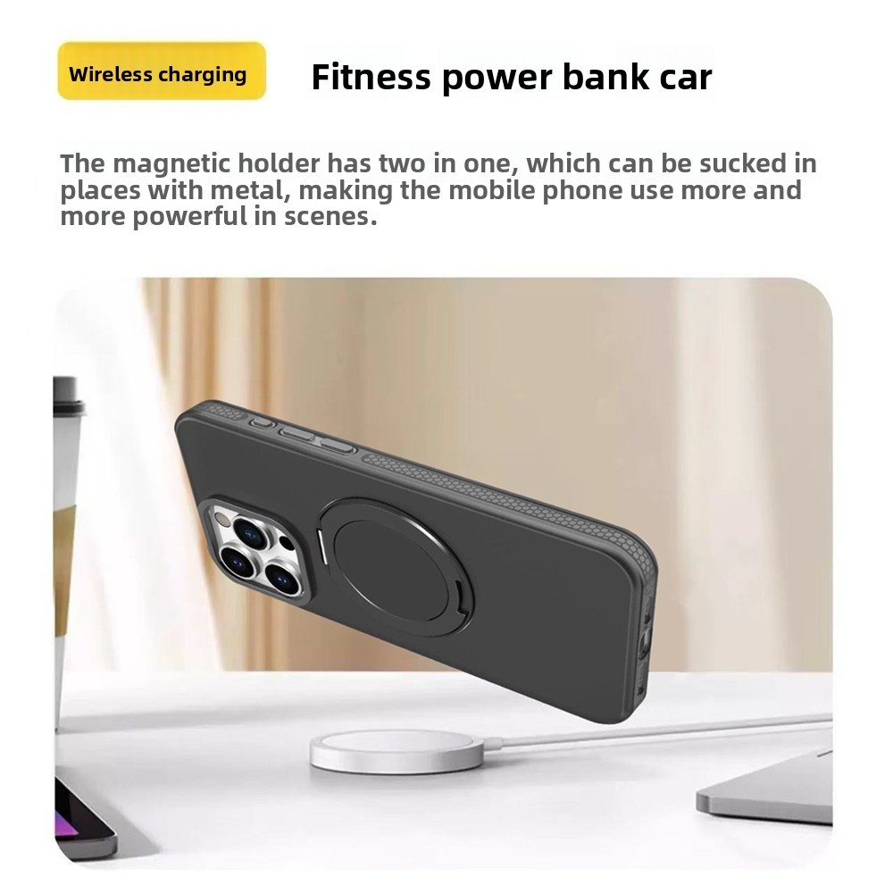 Camera Protection Wireless Charging for IPhone 16 15 14 13 Pro Max Plus Case Trendy Design Hard PC 16Promax 15Promax Rotatable Bracket Phone Casing - Image 2