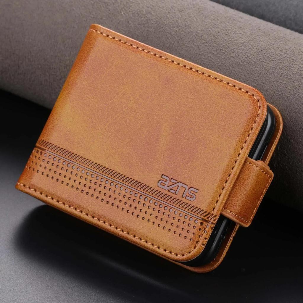 Leather Cards Solt Wallet Phone Case For Samsung for Galaxy Z Flip 7 6 5 4 Flip5 Flip4 Flip6 5G Kickstand Shockproof Back Cover - Image 2