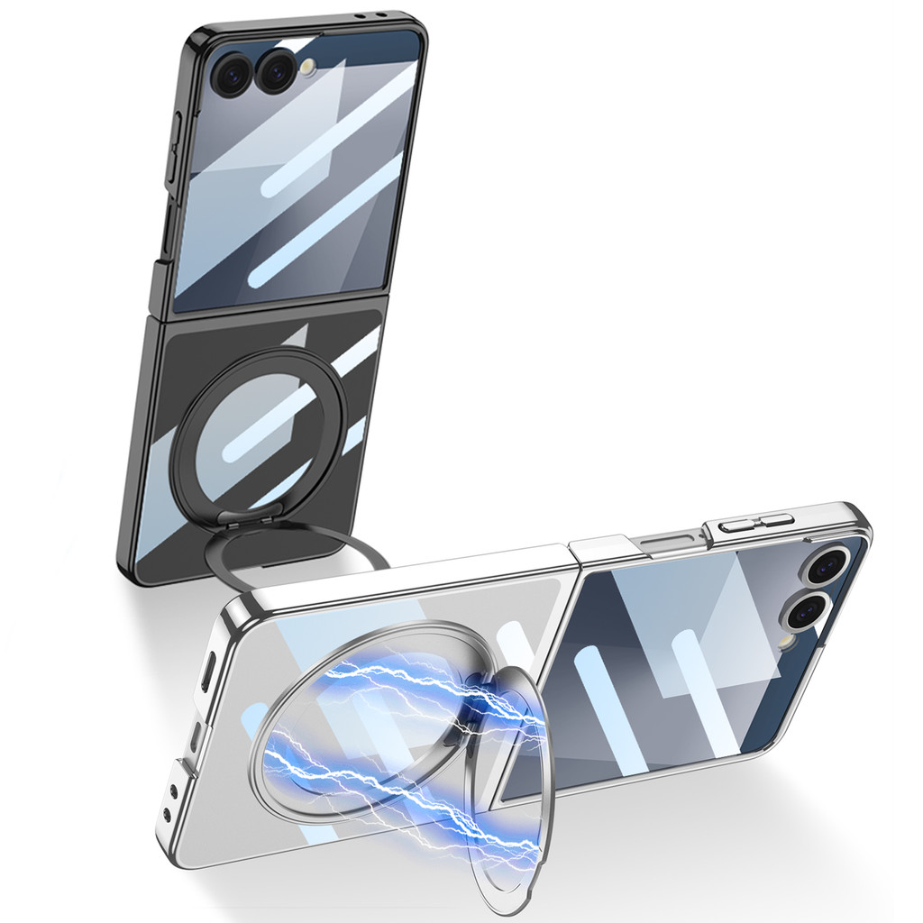 Magnetic Trendy Design Case Z Flip7 Flip Z7 Translucent for Samsung Galaxy Z Flip 7 Rotatable Bracket Phone Casing - Image 2