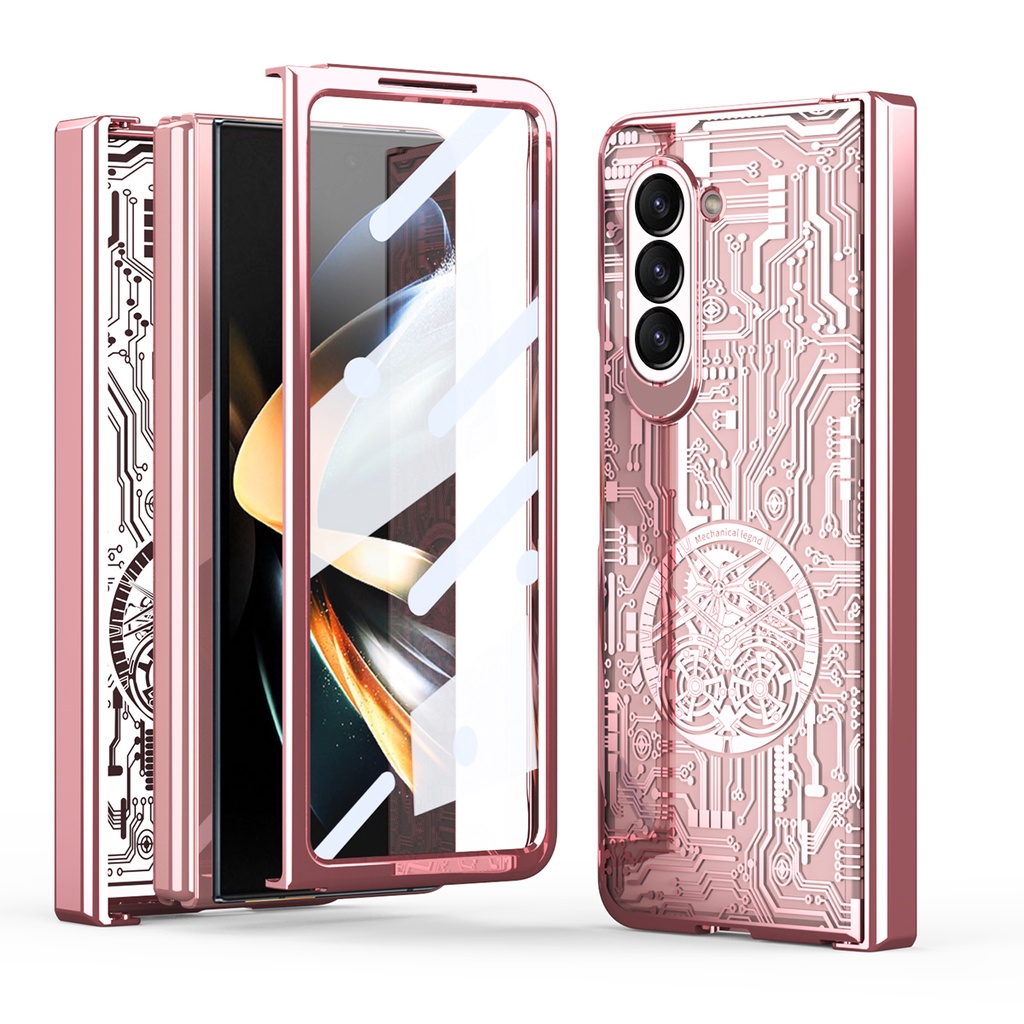 Aesthetic Luxury Bumper Electroplated Casing for Samsung Galaxy Z Fold 6 5 4 Creative Design Hard PC Z Fold5 ZFold6 Phone Case - Image 2