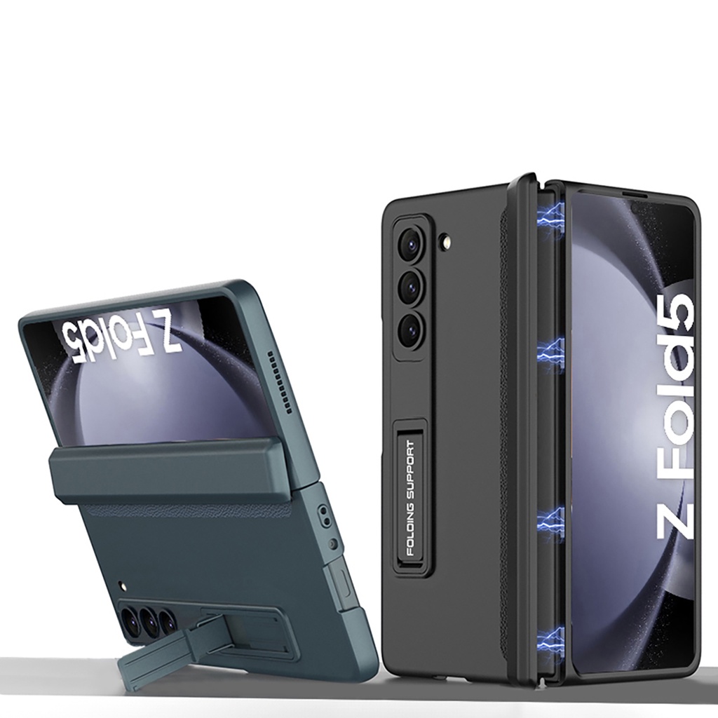 For Fold6 Fold5 Samsung Galaxy Z Fold 6 5 Casing Bumper Magnetic Hinge Protector with Tempered Glass Film Cover - Image 2