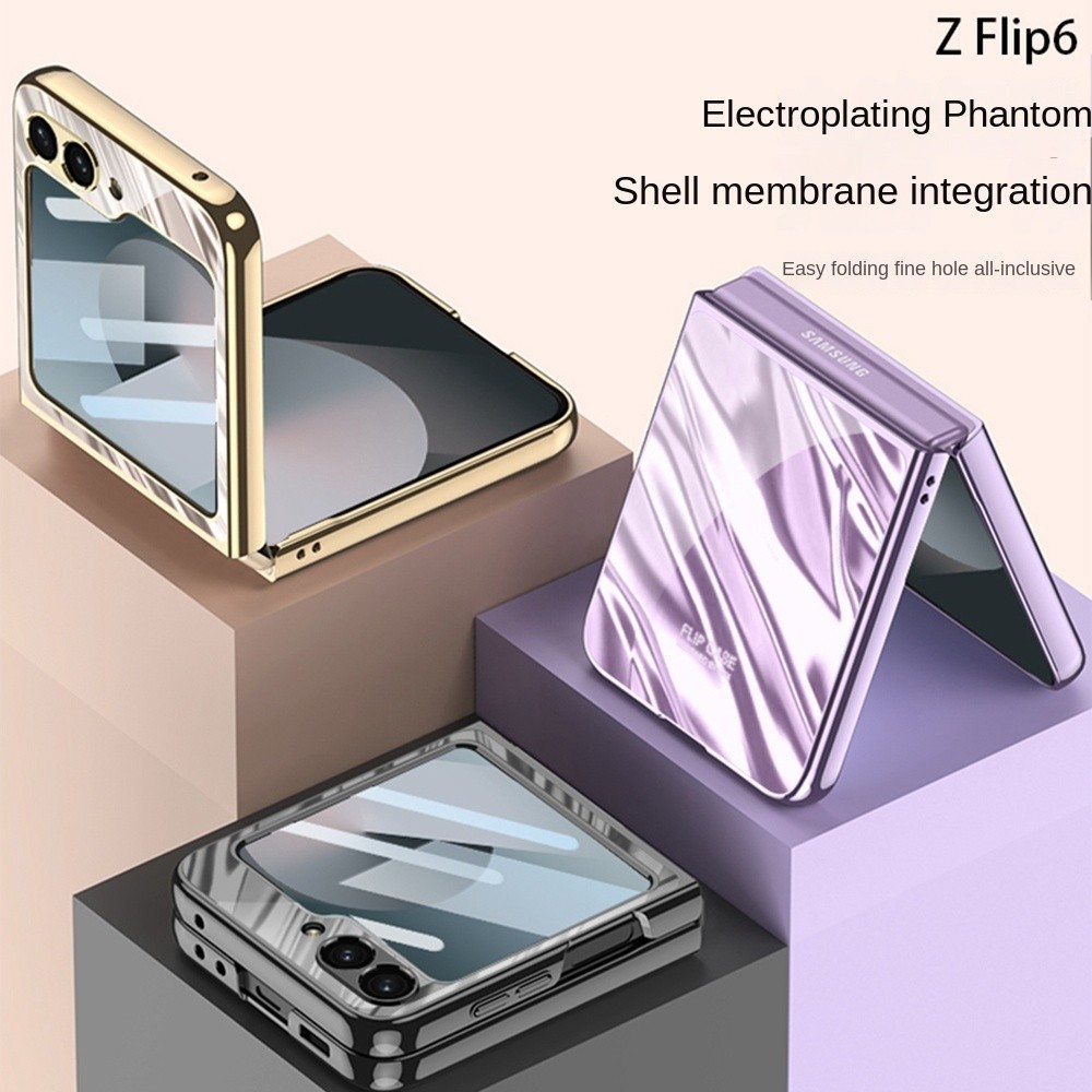 Luxury Electroplated Casing for Samsung Galaxy Z Flip 7FE 6 Elegant Classic Z Flip6 Flip Z 6 Screen Guard Phone Case - Image 3