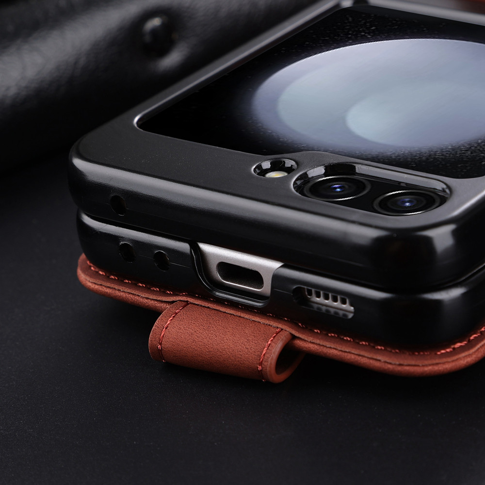 For Samsung Galaxy Z Flip 7 6 5 4 3 Anti-DROP Case Creative Design Classic Z Flip7FE 5 4 With Card Slot Cover