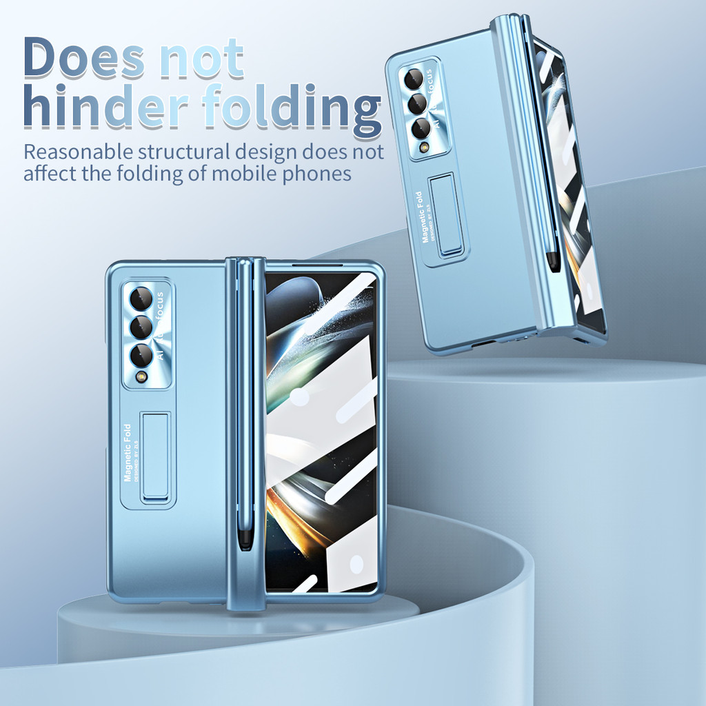 Magnetic Hinge Bracket Case For Samsung Galaxy Z Fold 6 5 4 3 With S Pen Full Protection With Lens Film Cover For Z Fold6 Fold5 - Image 2