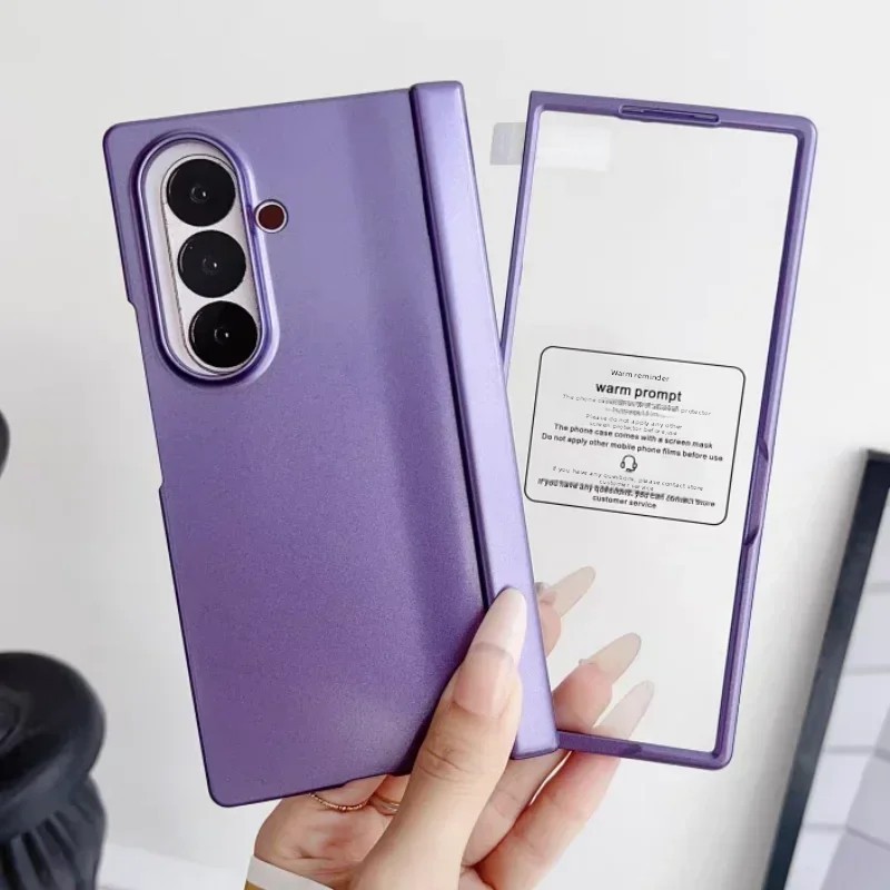 Trendy Candy Colour Hard PC Anti-Drop Phone Case for Samsung for Galaxy Z Fold 7 6 5 4 5G Inclusive Screen Film Fold Shell Cover - Image 3