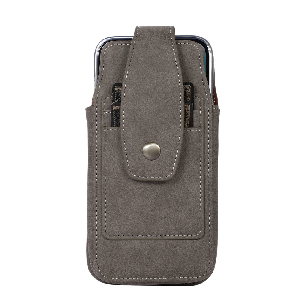 PU Leather Card Holder Belt Clip Wallet Case Phone Waist Bag For 6.7inch PU Holster Pouch Leather Belt Clip Case Waist Bag - Image 2