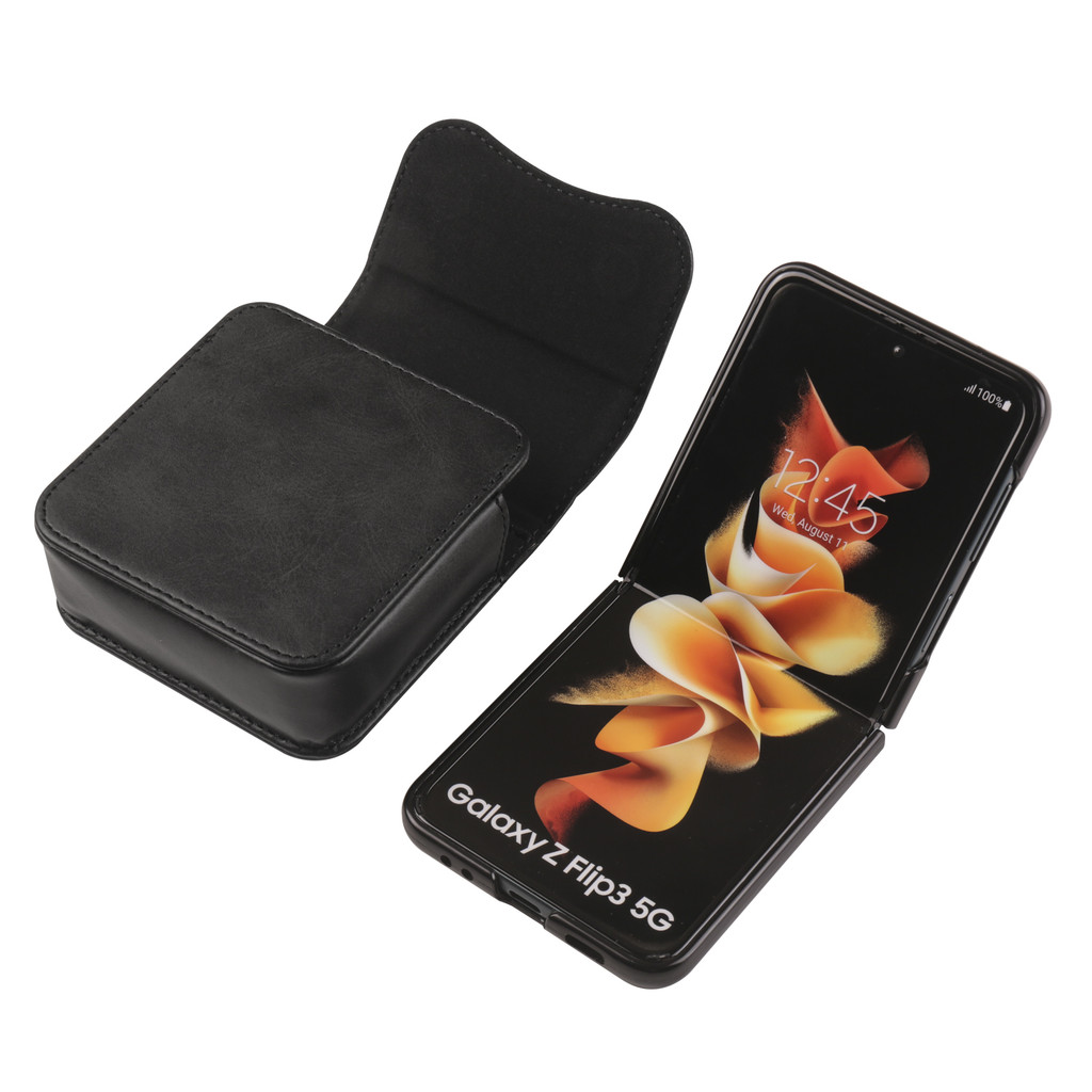 Belt Clip Holster PU Leather Pouch for Universal Waist Bag for Samsung Z Flip 7 FE 6 5 4 3 Case Cover with Card Slot Magnetic Fashion Belt Clip Flip Case - Image 2