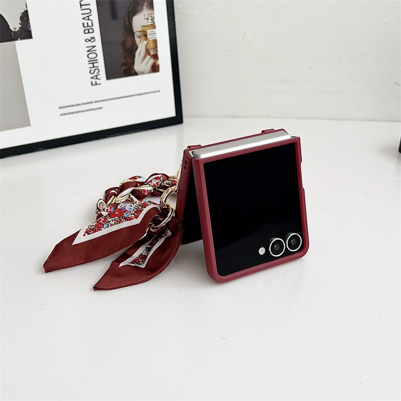 Dust Proof Luxury for Samsung Galaxy Z Flip 7 Case Fashion Design Red Z Flip7 Flip Z7 with Strap Phone Casing - Image 2