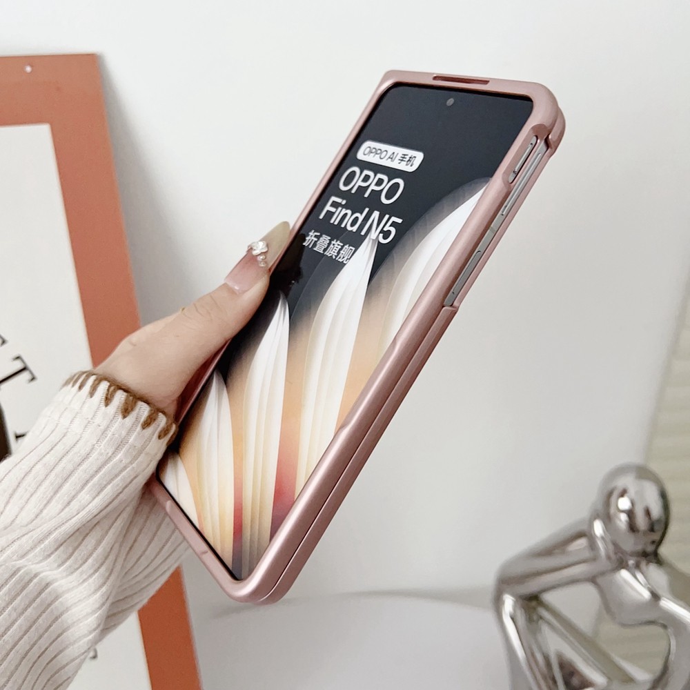 Couple Aesthetic Casing for OPPO Find N5 Fashion Design Pink Simple Leather Candy Color N5 Premium Phone Case - Image 2