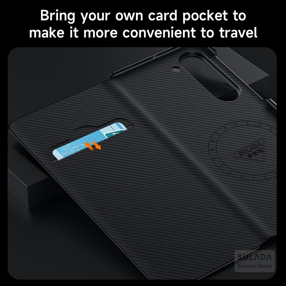 Luxury Magnetic for Samsung Galaxy Z Fold7 Fold6 Z Fold5 Fold4 Case Business Vintage Wireless Charging PU Leather Carbon Fibre Z Fold 7 6 5 4 With Card Slot Phone Casing - Image 3
