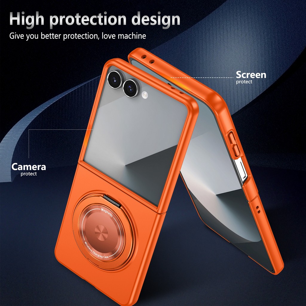 Shockproof Creative Design Case Zflip3 Flip4 Flip5 Flip6 Flip7 FE Classic for Samsung Galaxy Z Flip 7 6 5 4 3 Rotatable Bracket Phone Casing - Image 3
