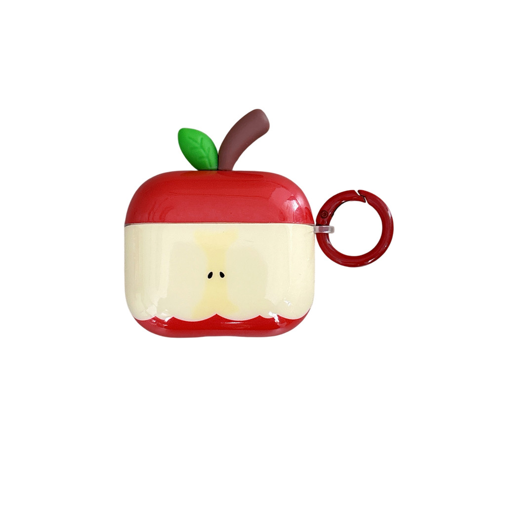 Ins Cute 3D Red for Apple Core Pendant Earphone Case For Airpods Pro 2 3 1 4 Protective Cover With Anti-lost Lanyard Accessories - Image 2
