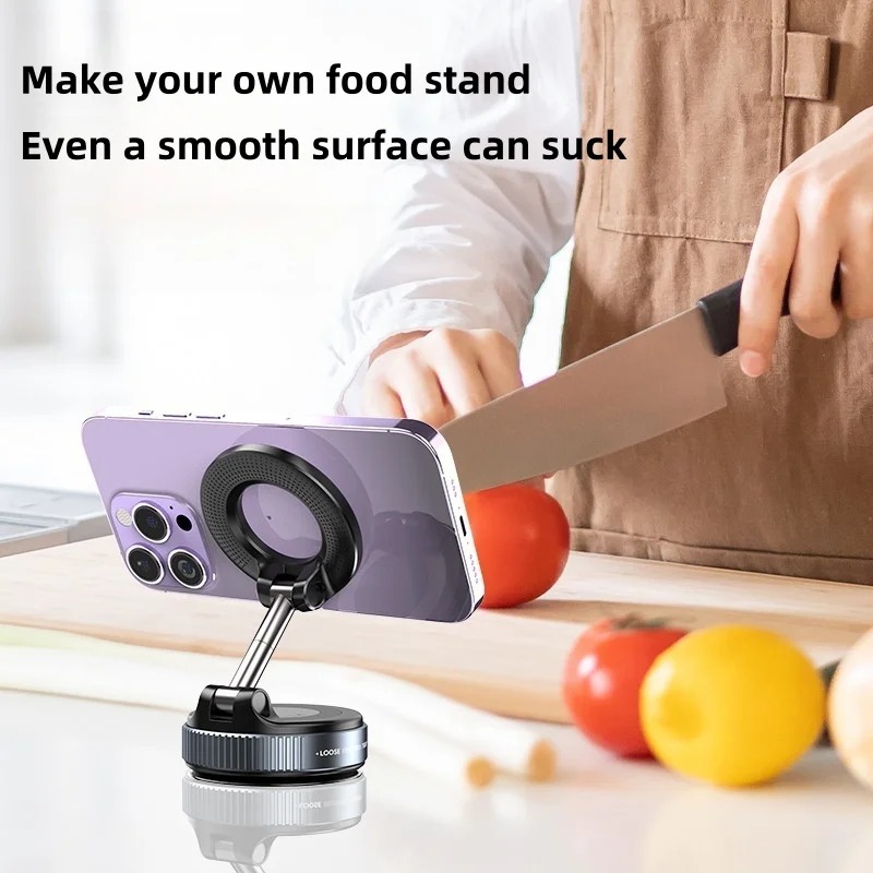 360 Rotation Vacuum Magnetic Phone Holders Rotating Suction Cup Folding Stand - Image 3