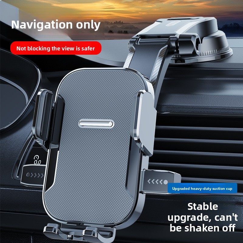 Black Car Phone Holder Dashboard Mount Stand for Navigation with Sucker Bracket Accessories - Image 8