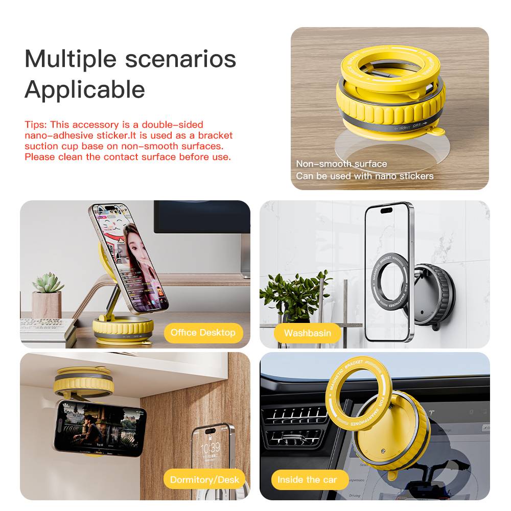 Magnetic Vacuum Adsorption Car Phone Mount with 360 Degree Rotation - Image 2