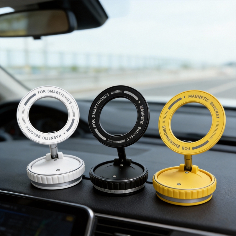 Universal Foldable Magnetic Vacuum Adsorption Phone Holder 360° Rotating Stable Car Mount - Image 3