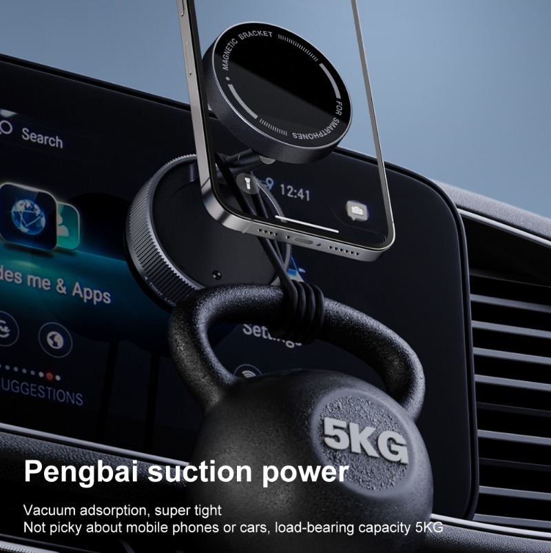 360° Swivel Magnetic Vacuum Suction Foldable Car Phone Mount for Stable Navigation - Image 5