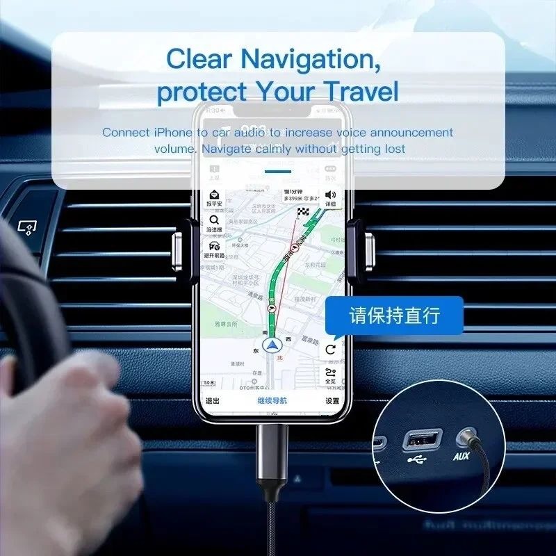 Lightning to 3.5mm Jack AUX Audio Cable Headphone Adapter for iPhone Car Speaker
