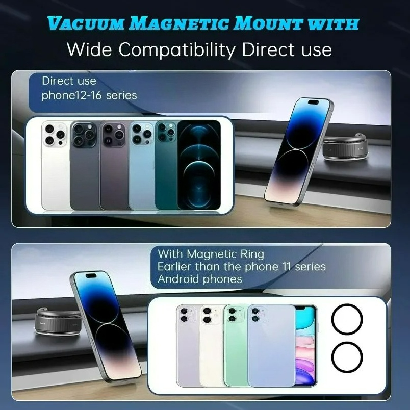 Universal Magnetic Phone Car Holder Vacuum Foldable Vacuum Suction Stand for Car Gym Mirror Shower - Image 5