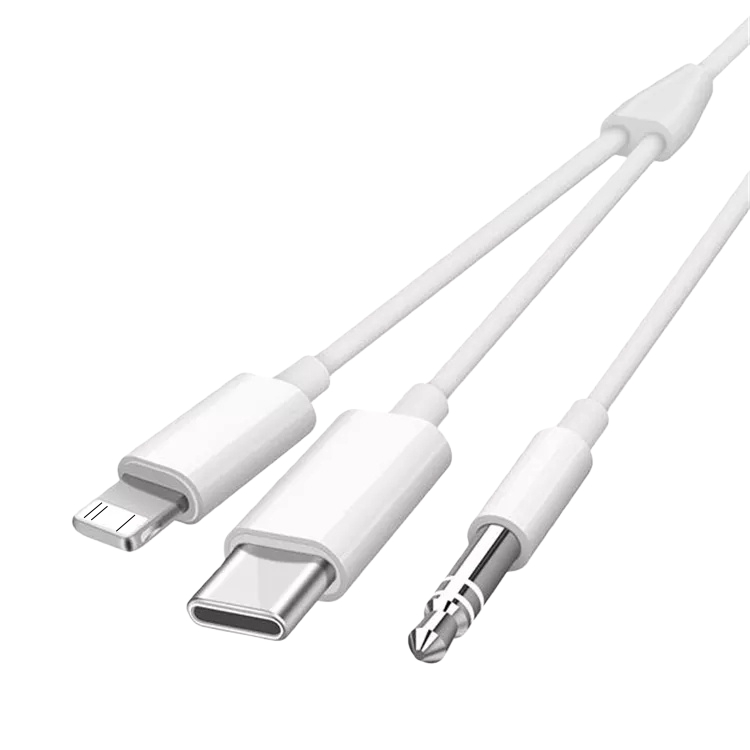 Jack Type-C & Lighting to 3.5mm AUX Audio Cable Converter for Speaker Mobilephone