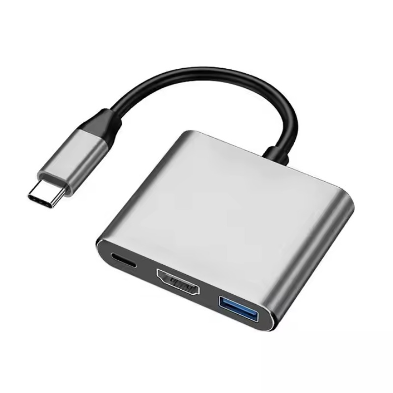 Aluminum 3-in-1 USB-C HUB 4K HD with PD 3.0 Fast Charger for MacBook Monitor Desktop Pro - Image 2