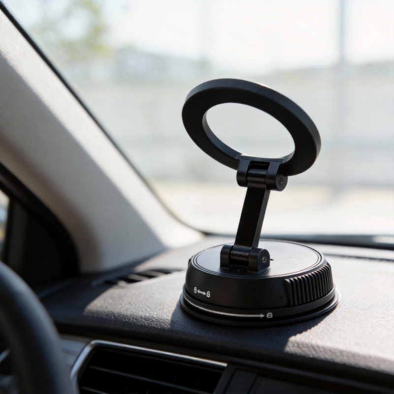 Universal Magnetic Phone Holder 360° Rotating Vacuum Adsorption Foldable Car Mount Stand - Image 6