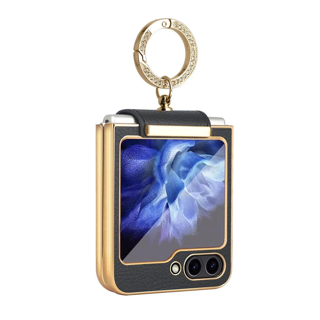 Luxury Phone Case with Ring for Women And Girls Fragrant Wrist Strap Stand Compatible with for Samsung for Galaxy Z Flip7/6/5/4 Covers