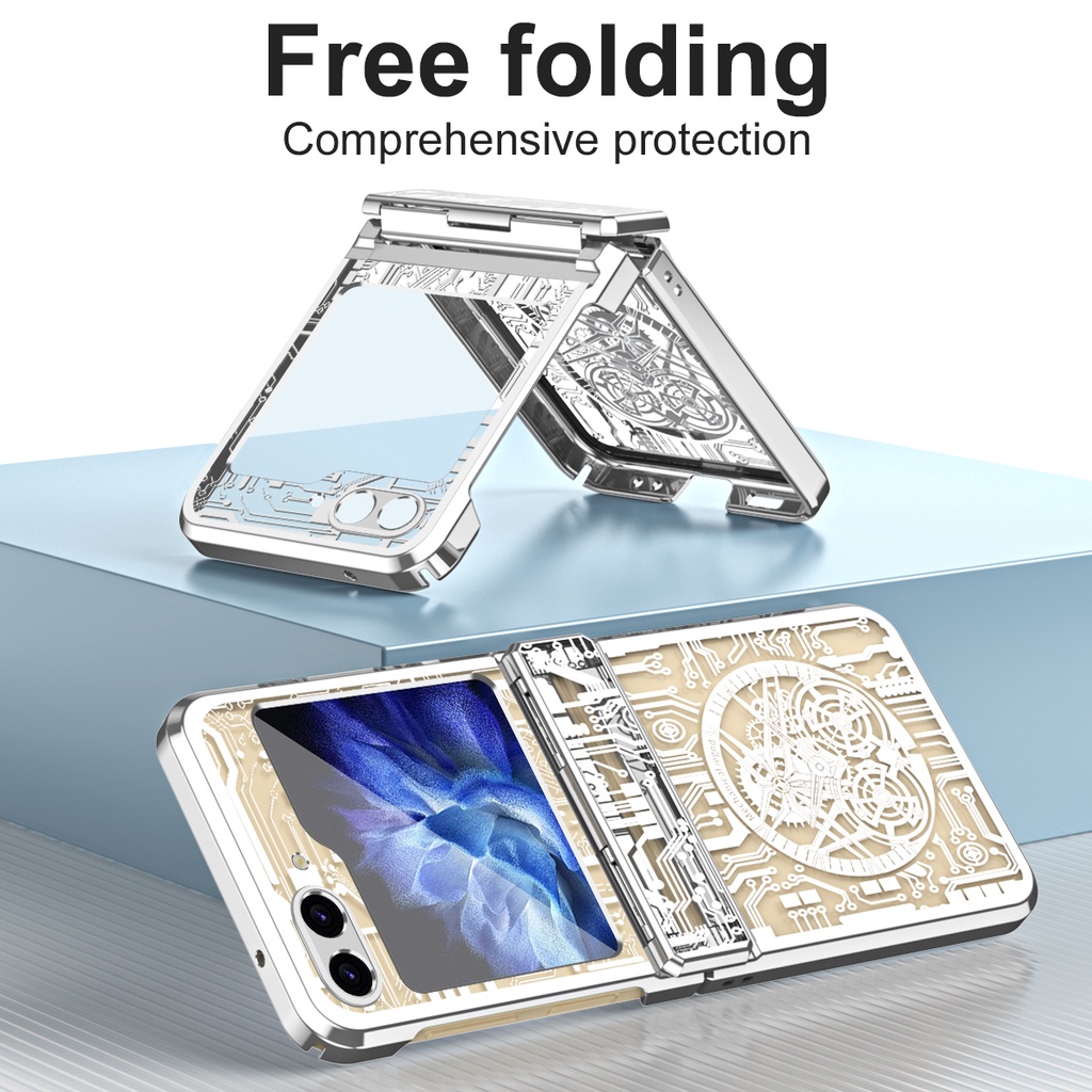 Clear Aesthetic Luxury Bumper Electroplated Casing for Samsung Galaxy Z Flip 7 6 5 4 Transparent Design Hard PC Z Flip7 Z Flip6 Flip5 Phone Case - Image 3