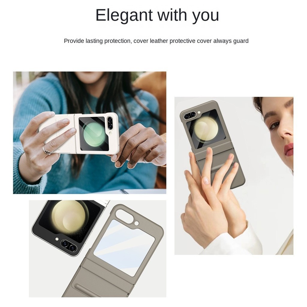 Shockproof White Casing Z Flip4 Z Flip3 Trendy Design Classic for Samsung Galaxy Z Flip 4 Z Flip 5 With Bracket Phone Case