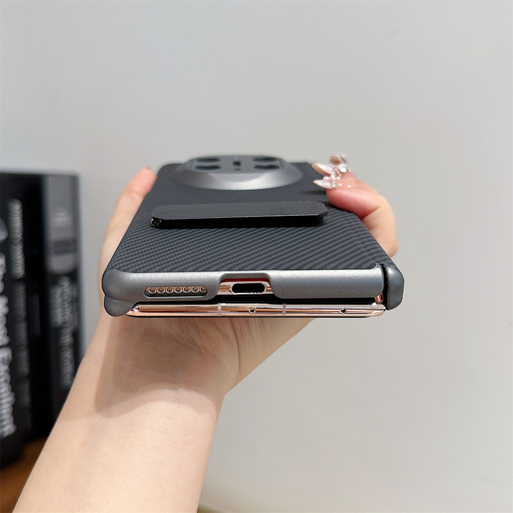 【Only Back Case】Shockproof Simple for HUAWEI Mate X6 X5 X3 Case Business Retro Vintage Hard PC Carbon Fibre X 5 With 270° Stand Phone Casing - Image 2