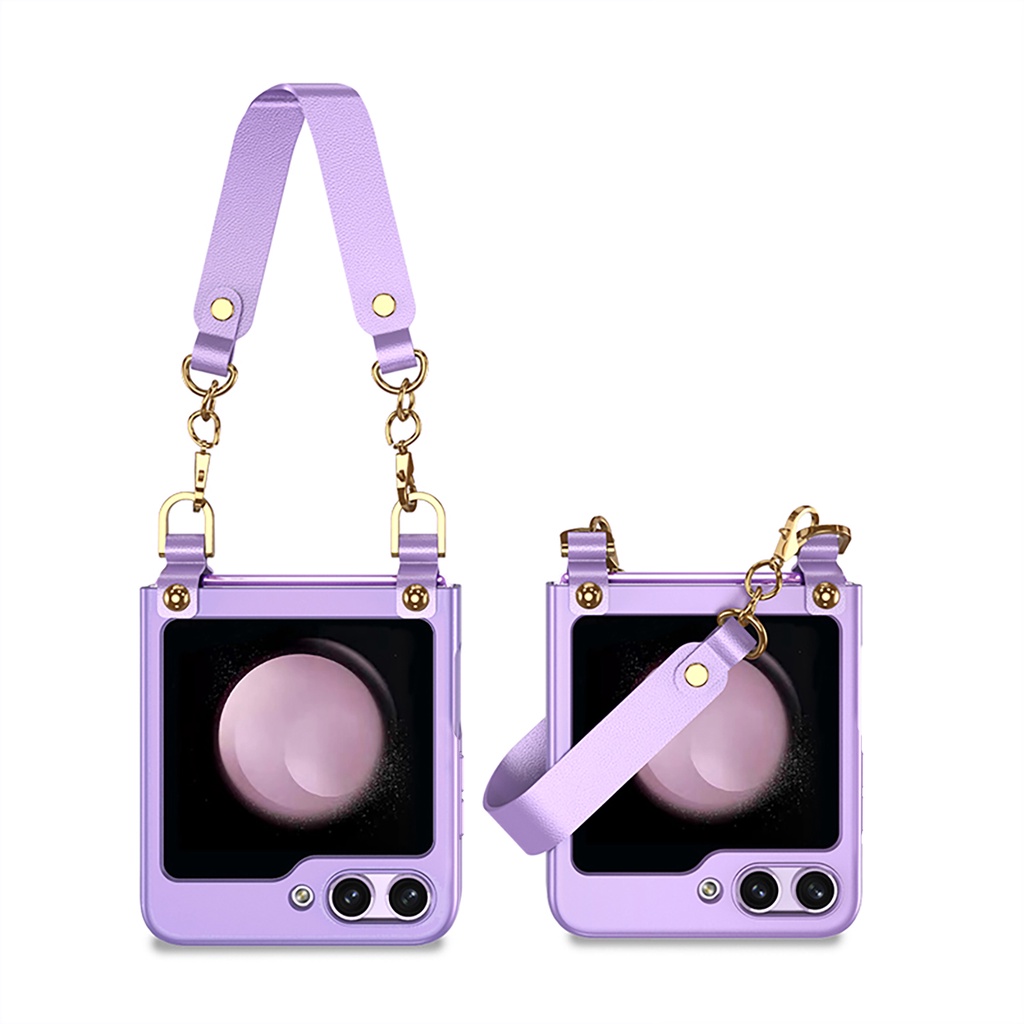 Holder Bumper Flip Plain Casing for Samsung Galaxy Z Flip 5 Lanyard Samsung Z Flip5 Flip Z 5 Protection Phone Case - Image 2
