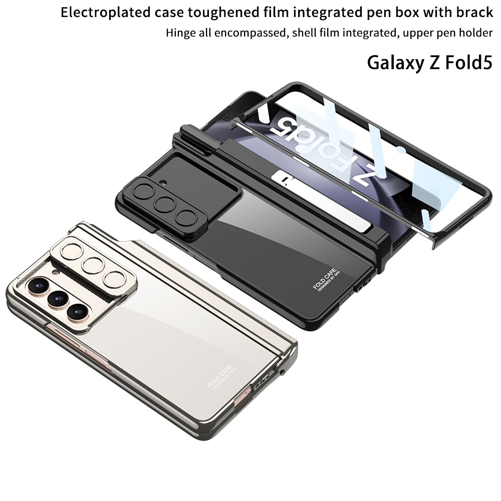 Magnetic Flip Purity Casing for Samsung Galaxy Z Fold 5 With Camera Slide PC Black Samsung Z Fold5 Screen Guard Phone Case - Image 3
