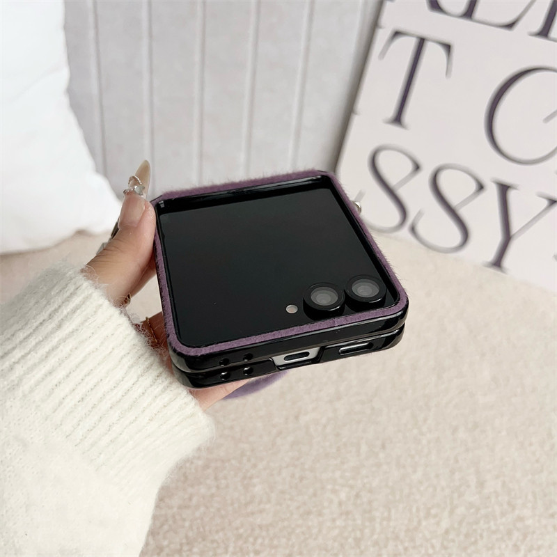 Magnetic for Samsung Galaxy Z Flip 7 6 5 7FE Case Elegant Flannel Zflip7 7FE Flip6 Flip5 Lanyard Phone Casing - Image 2