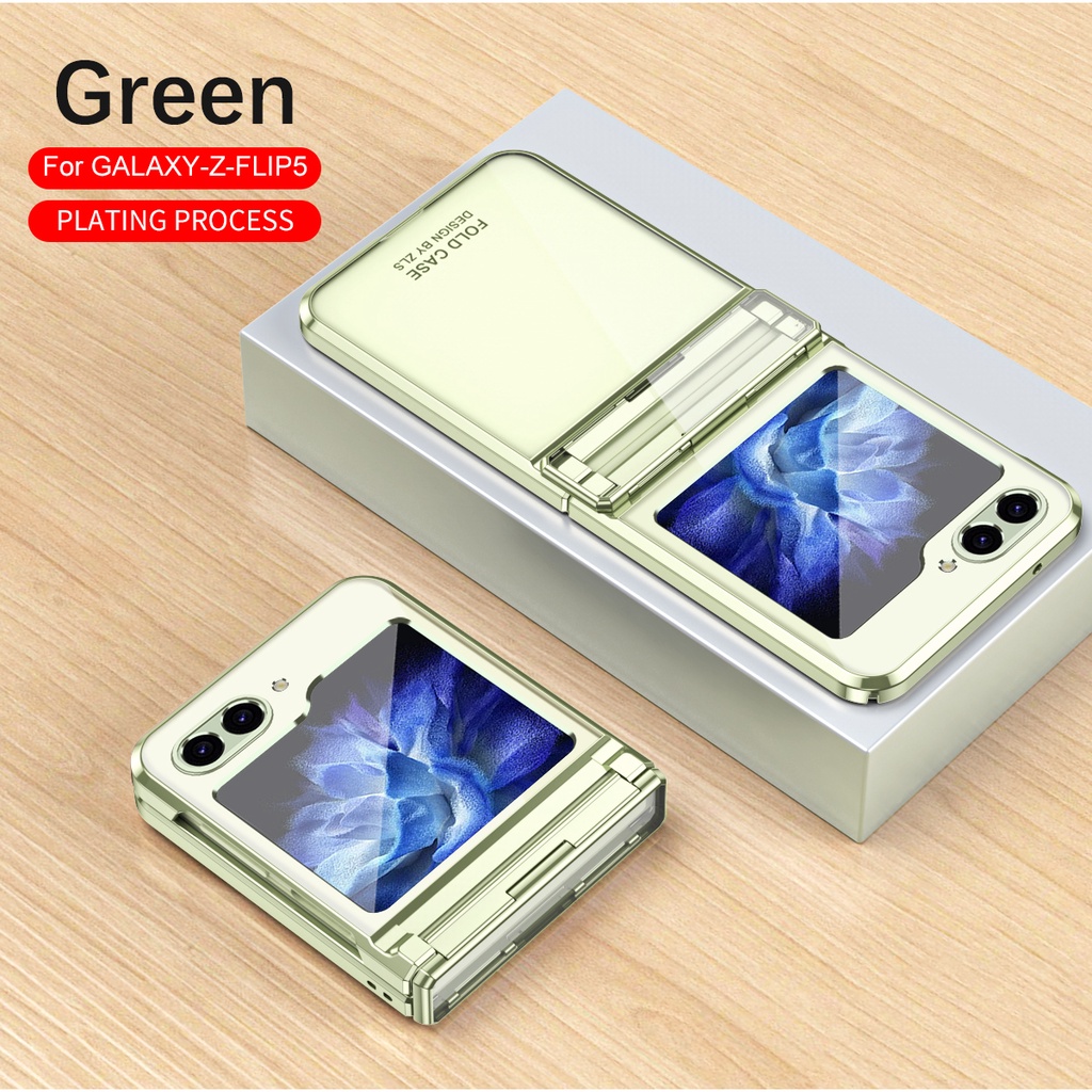 Luxury Plating Transparent Casing for Samsung Galaxy Z Flip 5 Full Premium Cover Z Flip5 Flip Z 5 Protection Phone Case - Image 2