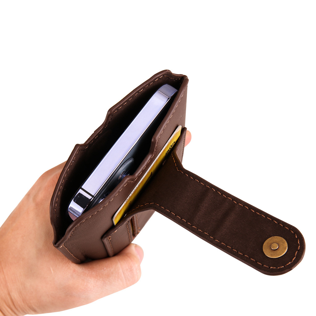 PU Leather Belt Clip Phone Case Men Waist Bag For 7.2inch 6.7inch 6.1inch Smartphone Pouch Belt Clip Holster