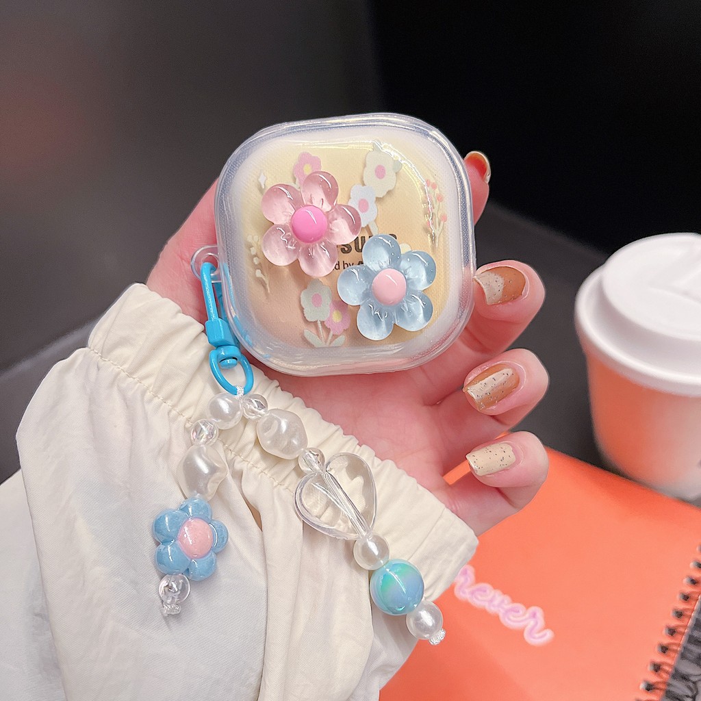 For Samsung for Galaxy Buds Live 2 Pro 2 FE Case Bear Flowers 3D Dolls TPU Earphone Case Accessories Cover - Image 3