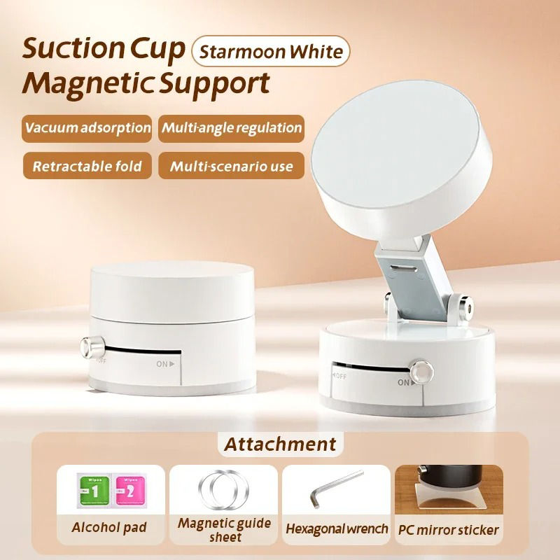 Mini Universal 360° Rotating Vacuum Magnetic Car Phone Holder - Double-Sided Foldable Dashboard Mobile Stand Accessories - Image 4
