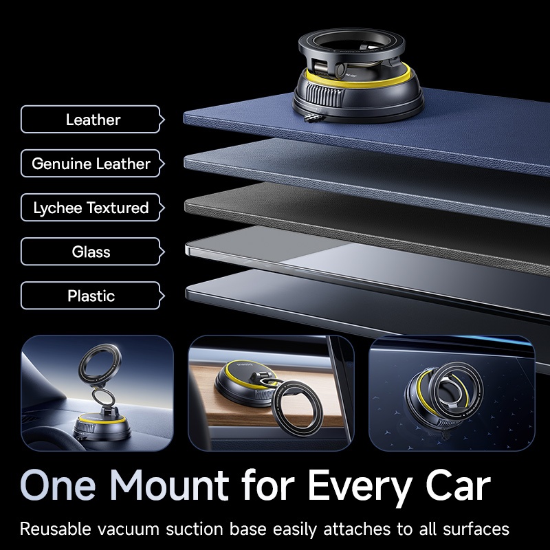 Vacuum Magnet Car Phone Mount 360° Rotating Adjustable Foldable Suction Cup Navigation Adsorption Stand Holder - Image 2