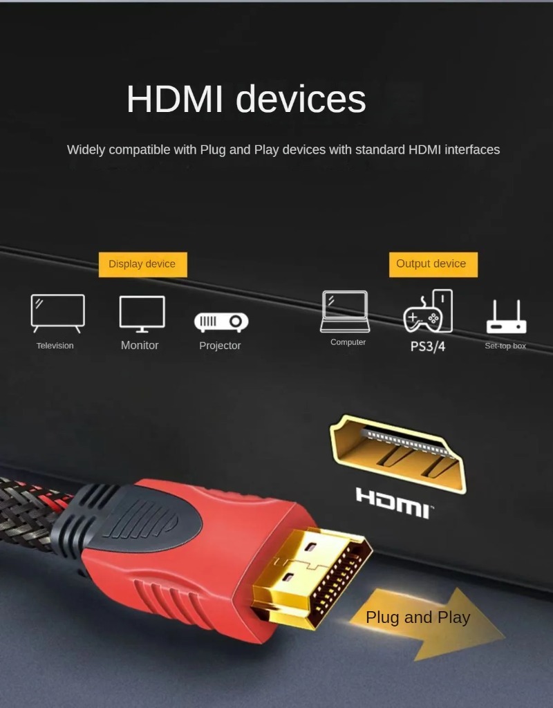 5m HD 1080P 3D High-defini Network 1.4V HDMI-compatible TV Computer Video View Display Connection Data Cable Gold Plated