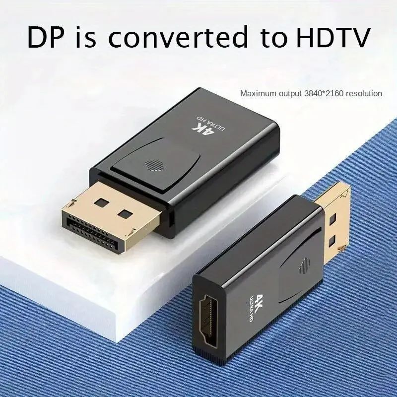 4K DisplayPort to HDMI Adapter Converter Upgraded DP to HDTV Video Audio Adapter Pro
