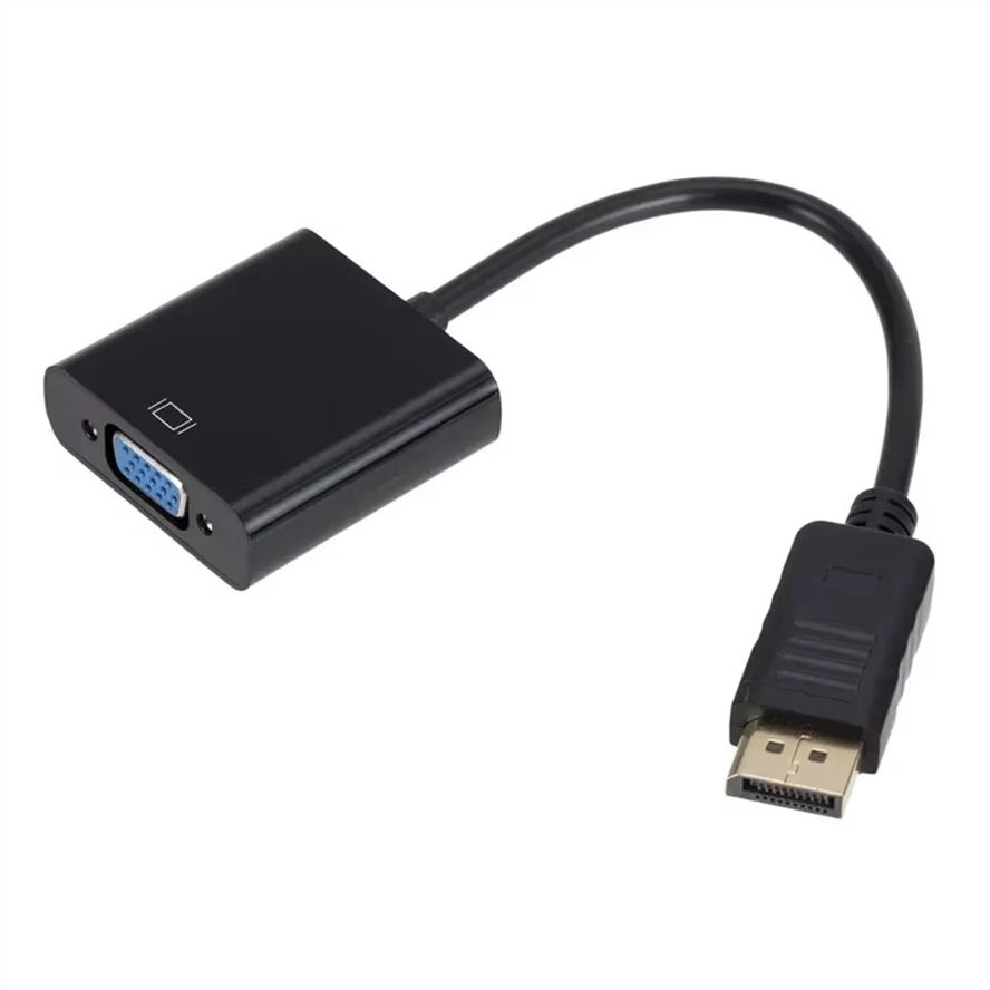 DP to VGA Adapter Cable 1080P DisplayPort Male to VGA Female Converter Adapter for Projector HDTV TV