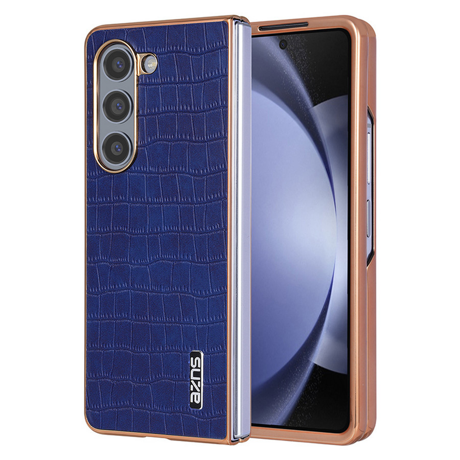Luxury Pure Color Lichee Pattern Leather Slim Phone Case For Samsung for Galaxy Z Fold 7 6 5 Hard PC Shockproof Bumper Protect Cover - Image 3