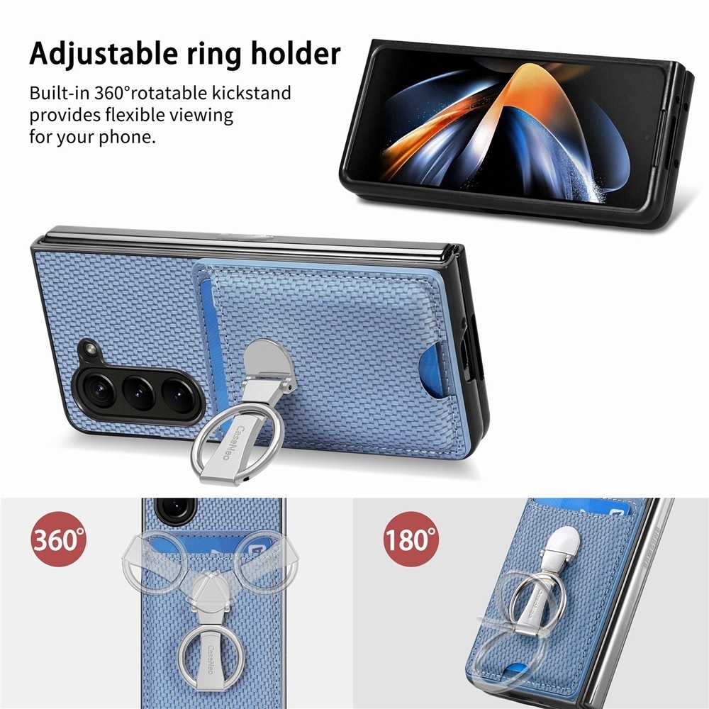 Shockproof Anti-DROP Casing for Samsung Galaxy Z Fold 6 Anti-Scratch Finewoven PU Z Fold6 With Ring Holder Phone Case - Image 2