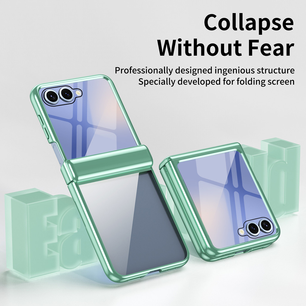 Shockproof Clear Plating Case Flip5 Flip6 Flip7FE Candy Color for Samsung Galaxy Z Flip 7 6 5 4 3 7FE Phone Casing - Image 2
